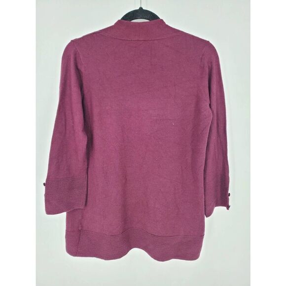 Evolution By Cyrus Sweater NWT Womens Open Cardigan Ancho Chile Burgundy Medium - Picture 6 of 7